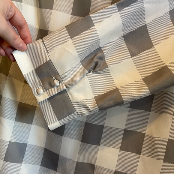 NWT The Limited SZ S White and Grey Check 3/4 Sleeve Blouse! - Picture 3 of 13